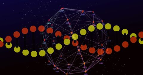 Digital DNA Strands Interconnected with Technology Globe - Download Free Stock Images Pikwizard.com