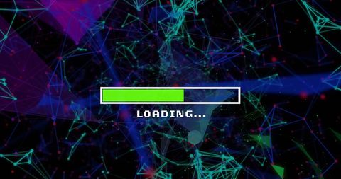 Digital Abstract Network Loading Screen on Black Background - Download Free Stock Images Pikwizard.com