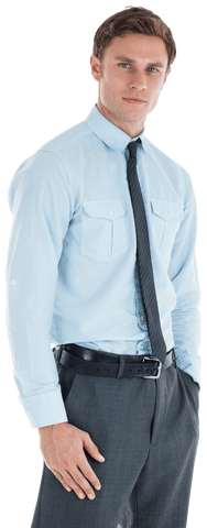 Transparent confident businessman in formal attire