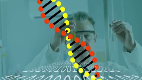 Biotechnology Expert Analyzing DNA and Data Coding