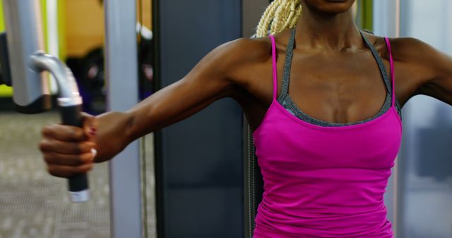 Fit African American Woman Exercising in Gym - Download Free Stock Images Pikwizard.com