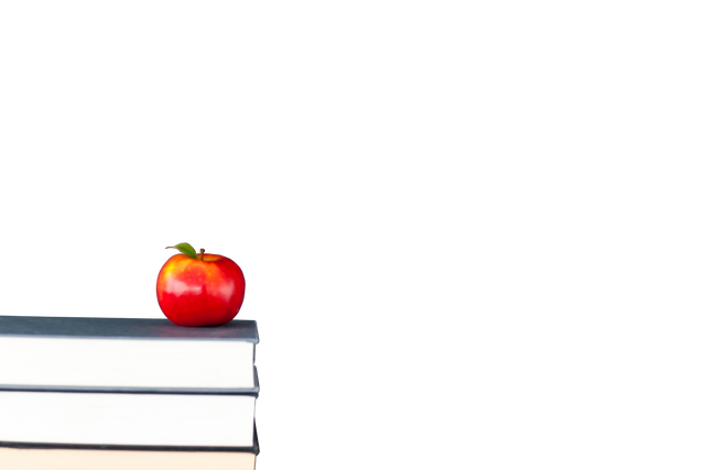 Transparent Background Books Stack with Red Apple - Download Free Stock Videos Pikwizard.com