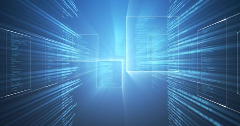 Flowing Digital Data Through Interactive Network Screens - Download Free Stock Images Pikwizard.com