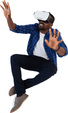 Transparent Man Interacting with Virtual Reality Experience - Download Free Stock Videos Pikwizard.com