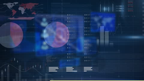 Data Processing Animation with Financial Graphs