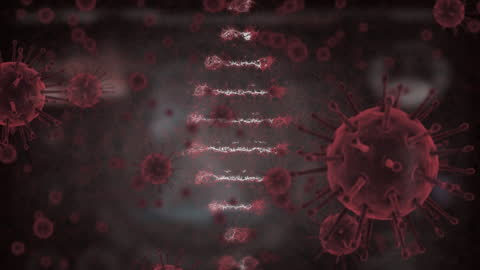 Abstract Coronavirus and DNA Strain with Macro Cells