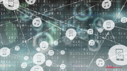 Digital Network and Data Exchange with Music Icons