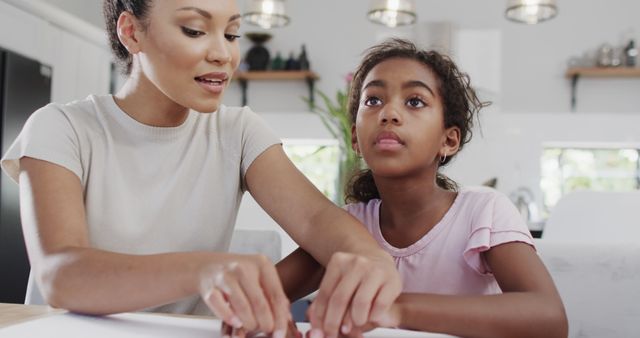 Mother Teaching Daughter at Home - Download Free Stock Images Pikwizard.com