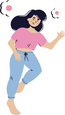 transparent flat design woman dancing with flowers - Download Free Stock Videos Pikwizard.com