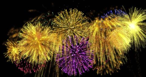 Vibrant Fireworks Display in Black Night Sky - Download Free Stock Images Pikwizard.com