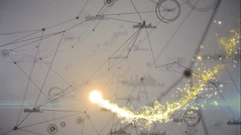 Abstract Digital Network with Luminous Connections