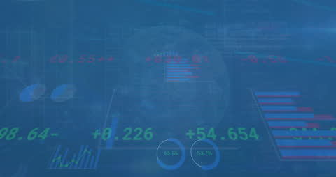 Economy Data Visualization with Futuristic Scope Overlay