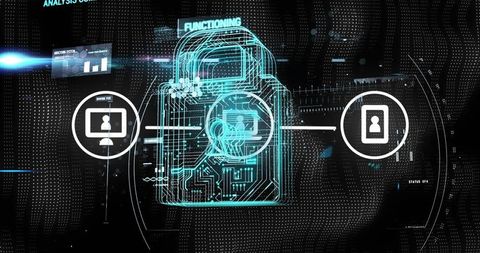 Digital Lock Securing Data Transfer with Advanced Technology Interface - Download Free Stock Images Pikwizard.com