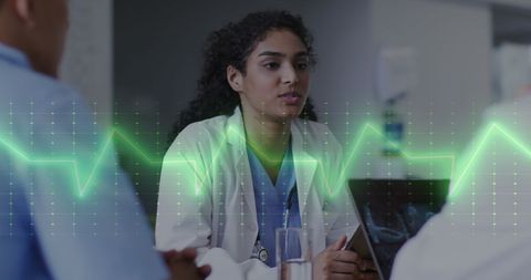 Doctor Collaborates on Medical Teamwork with Technology - Download Free Stock Images Pikwizard.com