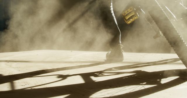 Cyclist Kicking Up Dust During Off-Road Adventure - Download Free Stock Images Pikwizard.com