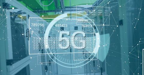 Digital 5G Networks Analyzed in High-Tech Server Room Environment - Download Free Stock Images Pikwizard.com
