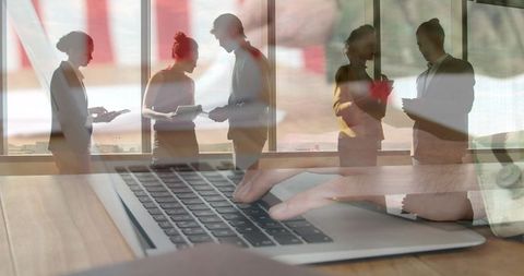 Diverse business team collaboration with digital technology