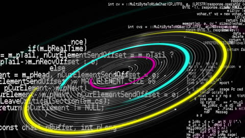 Digital Data Flow and Circles Animation