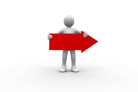 3d character holding large red transparent arrow sign - Download Free Stock Videos Pikwizard.com