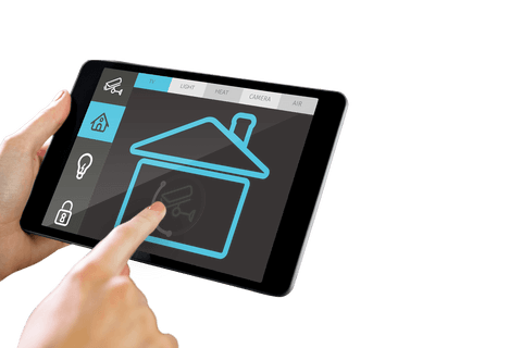 hand operating home security system on transparent digital tablet - Download Free Stock Videos Pikwizard.com