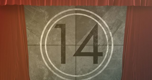 Red Curtain Theatre Countdown Timer With Number Fourteen - Download Free Stock Images Pikwizard.com