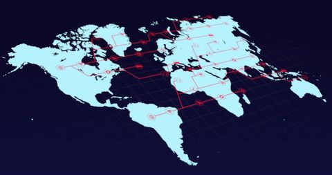 Global Network Map with Red Connections on Digital Interface - Download Free Stock Images Pikwizard.com