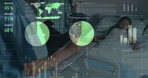 Doctor analyzing financial data amid healthcare environment