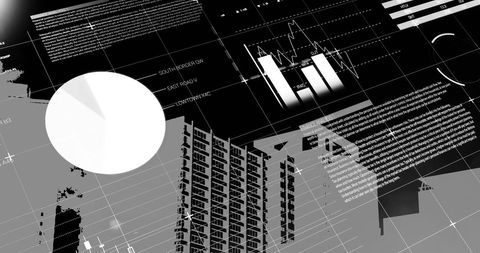 Abstract Financial Data Overlay with Cityscape Elements - Download Free Stock Images Pikwizard.com