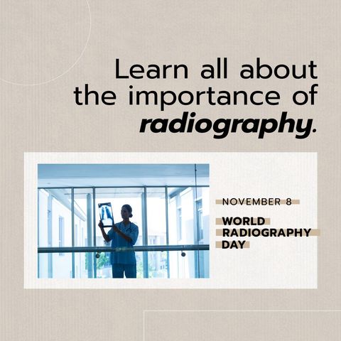 World Radiography Day Promotion with Medical Professional and X-Ray - Download Free Stock Templates Pikwizard.com