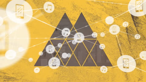 Digital Network Concept with Music Icons and Connections