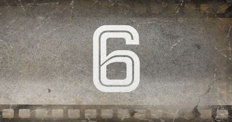 retro number six featuring vintage filmstrip background - Download Free Stock Images Pikwizard.com