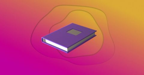 Purple Notebook Icon on Gradient Background