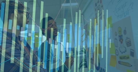 Diverse Team Analyzing Data with Digital Finance Interface