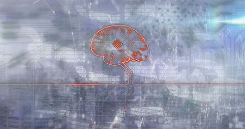 Futuristic Circuit Board Brain Representing AI and Blockchain Technology