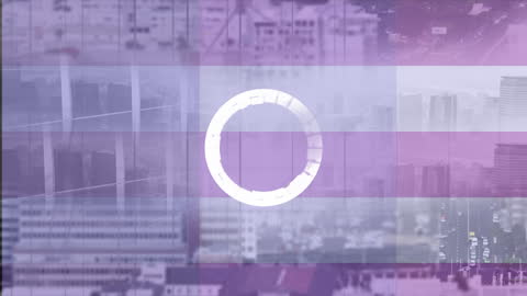 Digital Interface Overlay on Urban Cityscape