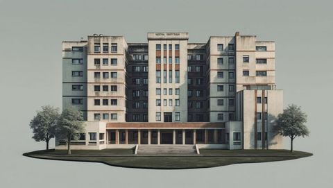 Classical Civic Heritage Building with Portico and Lawn