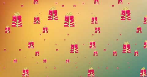 Festive Presents Falling on Orange Background for Christmas Celebration - Download Free Stock Images Pikwizard.com