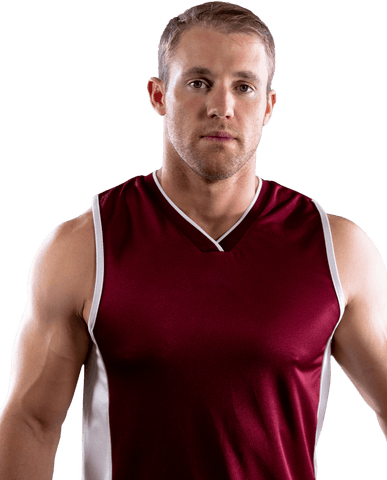 Transparent Background Muscular Basketball Player in Uniform