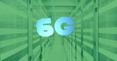 Progressive 6G Technology Overlaid on Futuristic Server Room - Download Free Stock Images Pikwizard.com