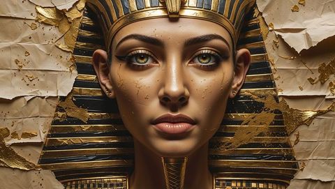 Ai-generated egyptian queen with golden accents