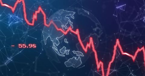 Global Economic Downturn with Digital Interface - Download Free Stock Images Pikwizard.com