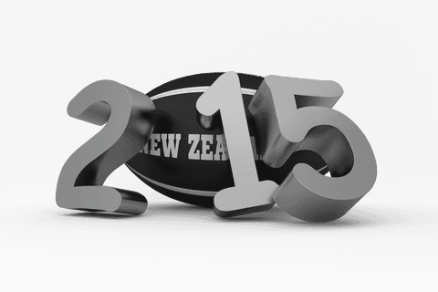 Digital New Zealand Rugby Ball and 2015 Numbers Transparent Illustration
