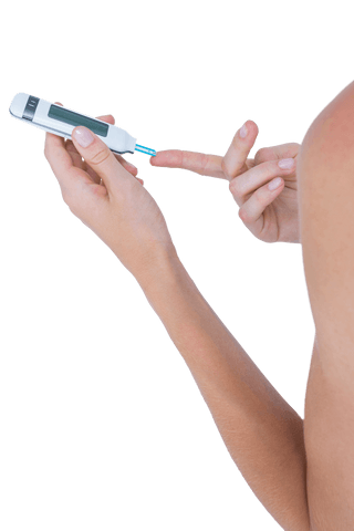 Close-Up of Woman Checking Blood Sugar with Transparent Background - Download Free Stock Videos Pikwizard.com