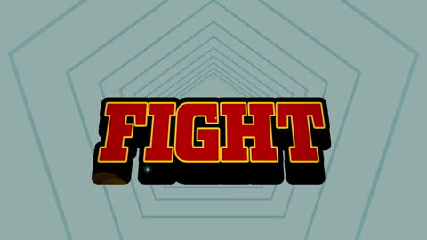 Retro Video Game Level with Bold Fight Text