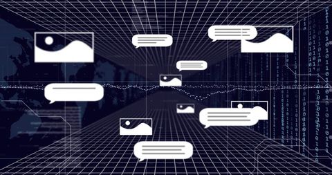 Virtual Communication and Data Visualization Concept - Download Free Stock Images Pikwizard.com