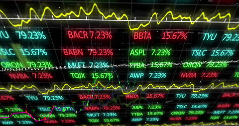 Dynamic Digital Data Flow: Financial Market Analysis Concept