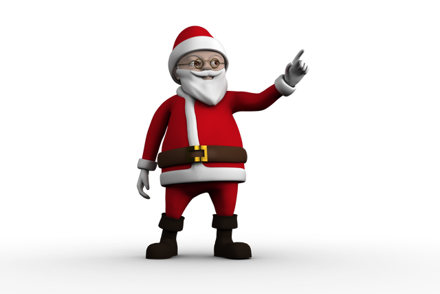 Transparent Background Cartoon Santa Claus Pointing Upwards - Download Free Stock Videos Pikwizard.com