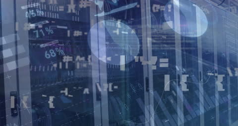 Futuristic Digital Data Processing Concept with Servers