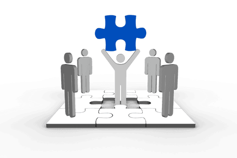 silhouettes holding puzzle piece on transparent background - Download Free Stock Videos Pikwizard.com