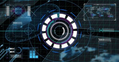 Futuristic Digital Interface with Scanning Panel and Data Overlays - Download Free Stock Images Pikwizard.com